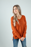 Hold Together Knit Pullover Sweater in Rust