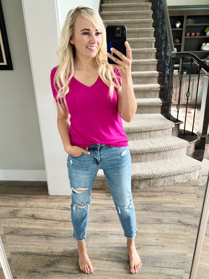 Pleasure To Meet You V-Neck Tee (Bright Colors) (SALE)