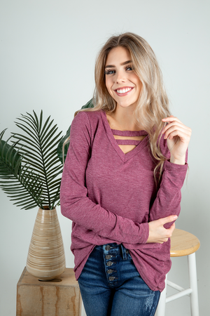 Listen and Hear Top in Burgundy (SALE)