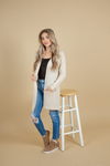 Thinking About You Sweater Cardigan in Taupe (SALE)