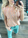 Take A Message Floral Top Top in Pink