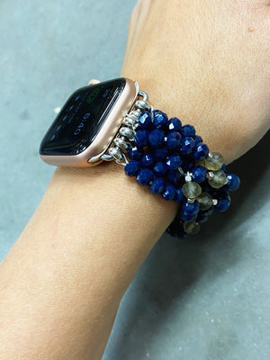 Lovely Day Beaded Apple Watch Band in Navy