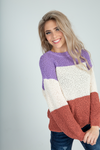 Could Ever Know Color Block Sweater in Lavender and Rust (SALE)