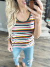 Feel Your Heart Multi Color Striped Tank Top (SALE)