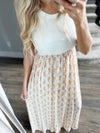 Wonderful World Sleeveless Ivory Floral Print Dress