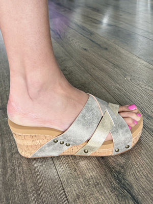 Corky's Floating On A Cloud Sandals In Light Gold