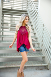 My Confidence Crochet Halter Tank Top in Burgundy (SALE)