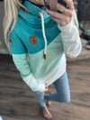 Wanakome Alayna Hoodie in Teal, Mint and Ivory