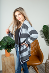 I Hear It Knit Color Block Cardigan in Dusty Blue and Navy (SALE)