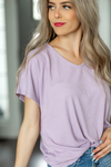 Follow Me Ribbed Top in Dusty Lilac