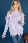 Just Like That Cable Knit Sweater in Vintage Lavender (SALE)