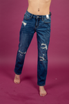 Judy Blue Time To Go Thermal Patched Dark Wash Jeans (SALE)