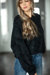 Worth It Fuzzy Sweater in Black (SALE)