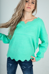 One Thing I Need Scalloped Sweater (Multiple Colors) (SALE)