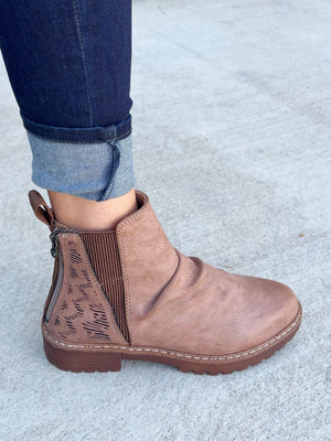 Blowfish Gives Me Hope Booties in Dusty Tan