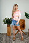 Run Toward It Striped Sweater in Blush