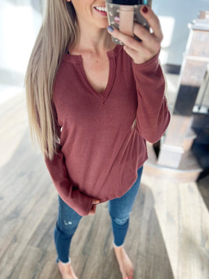 Is It Bad Ribbed Top in Dark Mauve (SALE)