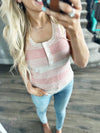 Thread & Supply Mia Striped Tank in Oatmeal and Pink