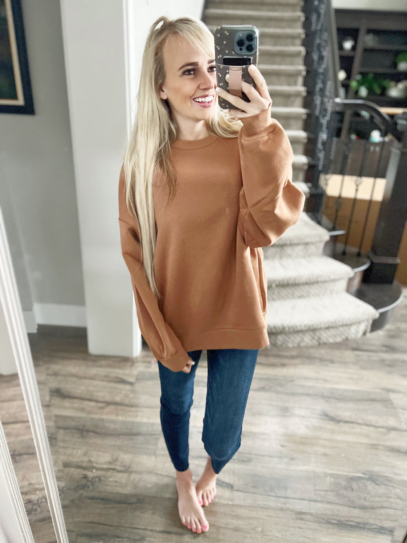 Take Your Place Pullover in Caramel