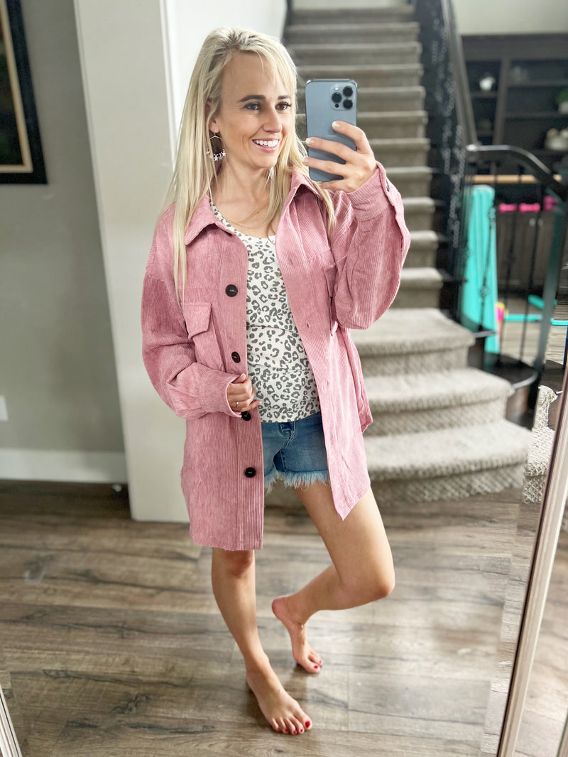 Staying Together Corduroy Shacket (Multiple Colors) (SALE)
