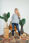 One Thing I Need Scalloped Sweater (Multiple Colors) (SALE)