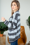 I Hear It Knit Color Block Cardigan in Dusty Blue and Navy (SALE)