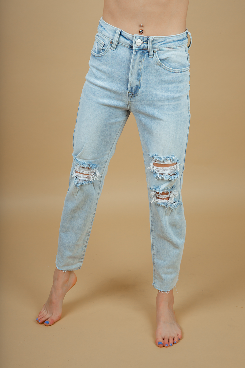 Risen What it Seems Light Wash Distressed Jeans