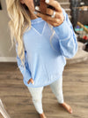 Walking Along Pullover in Spring Blue
