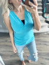 Open Invitation Ribbed V-Neck Tank Top (Multiple Colors)