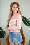 Run Toward It Striped Sweater in Blush