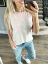 Good for You Striped Tank Top in Blush
