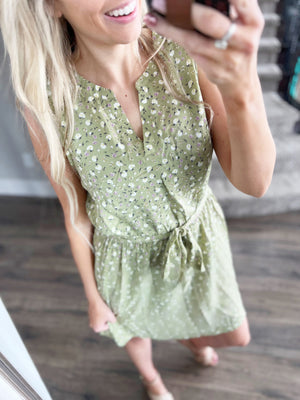 Sun Catcher Floral Dress in Sage
