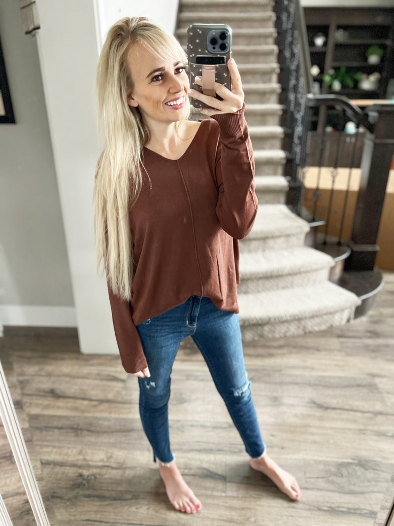 Never Better Sweater in Chocolate