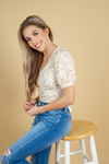 Game Changer Floral Bodysuit in Buttermilk