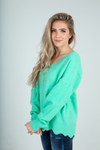 One Thing I Need Scalloped Sweater (Multiple Colors) (SALE)