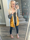 Caution To The Wind Cardigan in Ivory, Gold and Olive