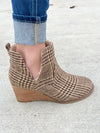 Very G Plaid Wedge Bootie in Brown