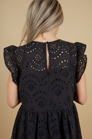 Being Real Eyelet Dress in Black