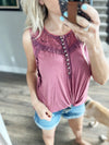 Big Show Lace Top in Mauve