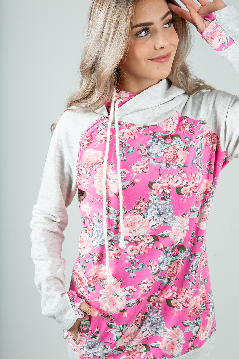 Floral hot sale double hoodie
