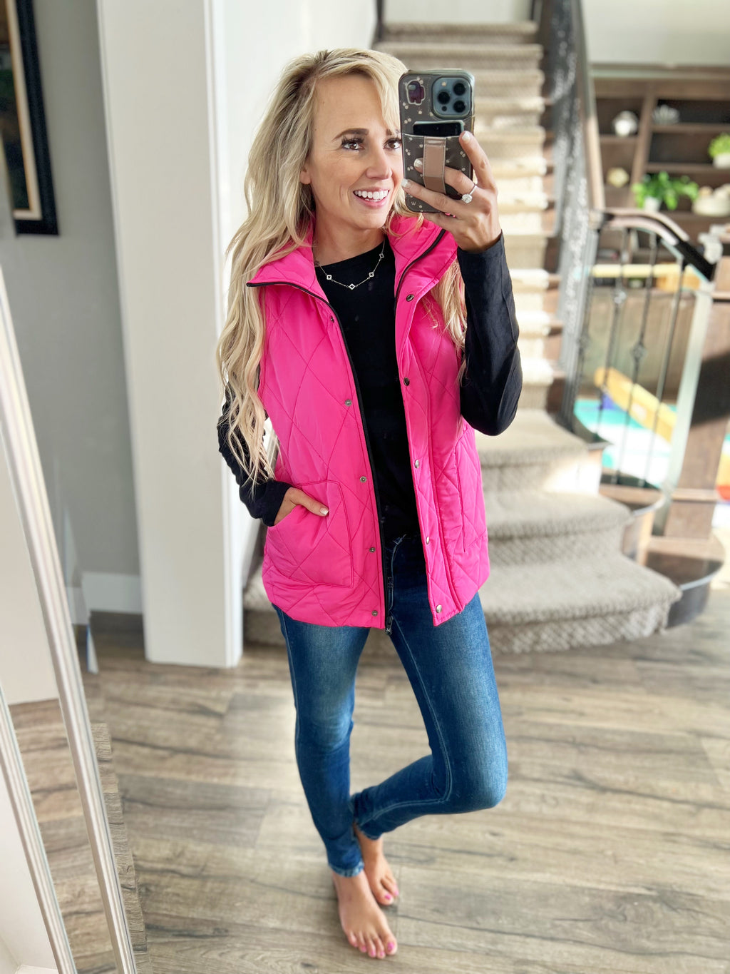 Remy Vest In Bright Pink