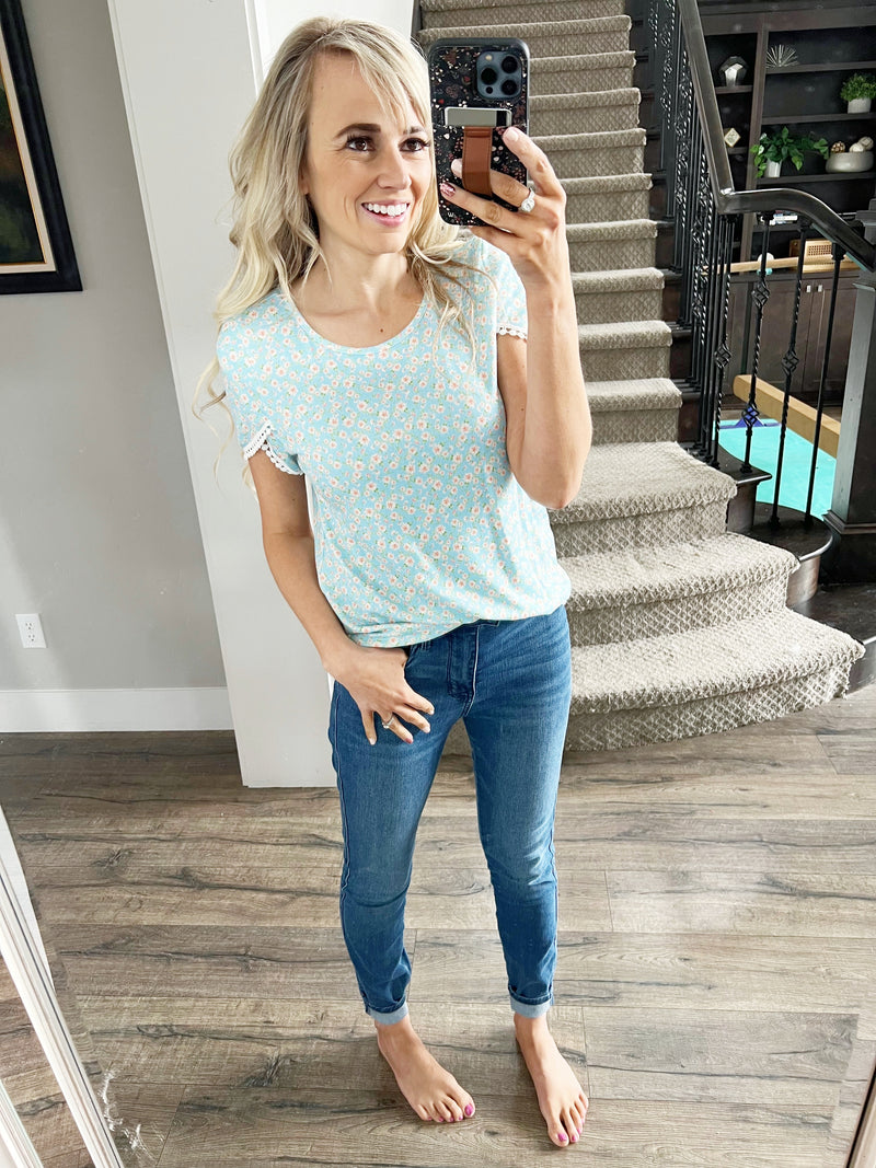 Say My Name Floral Top in Blue