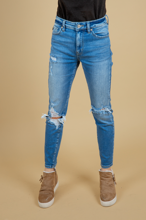 KanCan Adore Medium Wash Distressed Jeans (SALE)