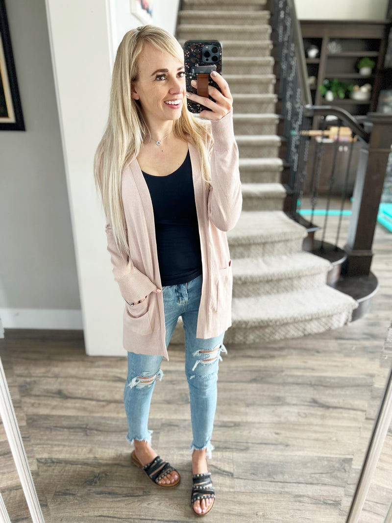 The Other Side Cardigan in Dusty Blush