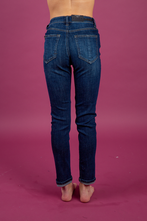 Risen Look at Everyone Dark Wash Skinny Jeans
