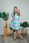 Never Forget Floral Dress in Bright Teal (SALE)