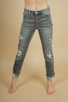 KanCan Coming Around Gray Distressed Straight Jeans (SALE)
