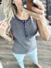 Back in the Day Striped Tank Top in Navy