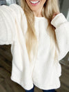 Fuzzy Cuddles Sweater in Off White