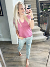 Stay the Same Notched Top in Berry